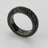 Fancy Jewelry Made of Sterling Silver with Black 5A Czs and Black Plated