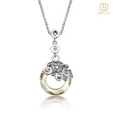 Fancy Necklace Made of Brass with Crystal (OLYN019)