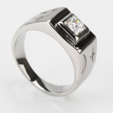 Man′s Jewelry Ring Made of Stainless Steel and Cubic Zirconia